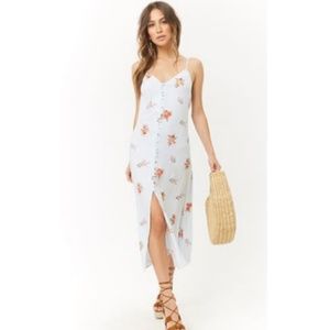 Forever 21 floral dress cutout midi dress